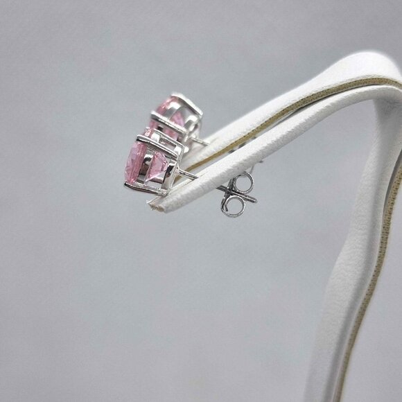 NEW Sterling SIlver 925 PINK GemStone Studs - Earrings - Picture 5 of 5